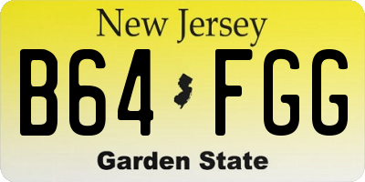 NJ license plate B64FGG