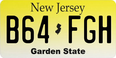 NJ license plate B64FGH