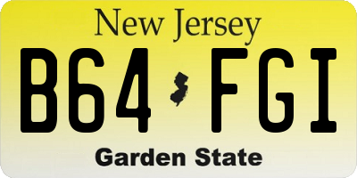 NJ license plate B64FGI