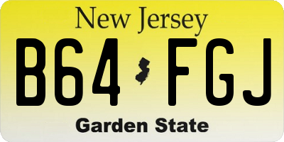 NJ license plate B64FGJ