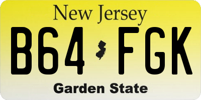NJ license plate B64FGK