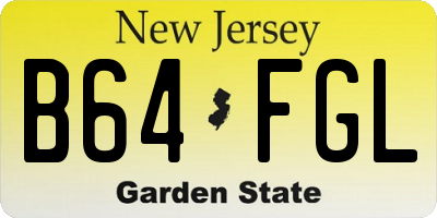 NJ license plate B64FGL