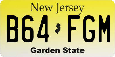 NJ license plate B64FGM