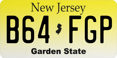 NJ license plate B64FGP