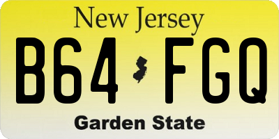 NJ license plate B64FGQ