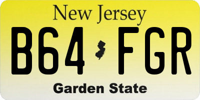 NJ license plate B64FGR
