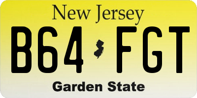 NJ license plate B64FGT