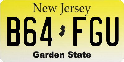 NJ license plate B64FGU