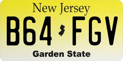 NJ license plate B64FGV