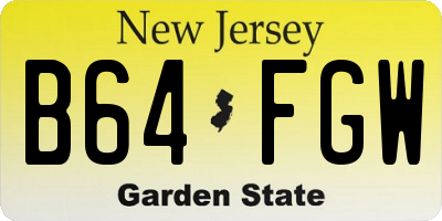 NJ license plate B64FGW