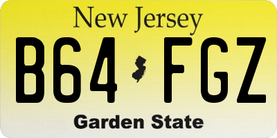 NJ license plate B64FGZ