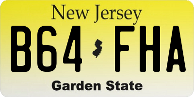 NJ license plate B64FHA