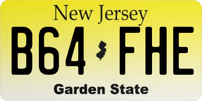NJ license plate B64FHE