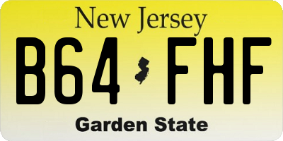 NJ license plate B64FHF