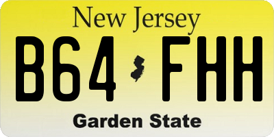 NJ license plate B64FHH