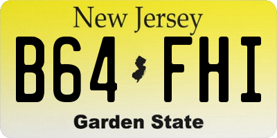 NJ license plate B64FHI