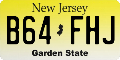 NJ license plate B64FHJ