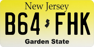 NJ license plate B64FHK