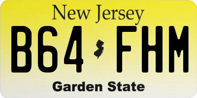 NJ license plate B64FHM