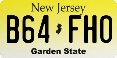 NJ license plate B64FHO