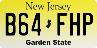 NJ license plate B64FHP