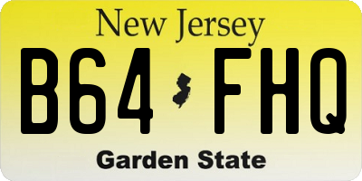 NJ license plate B64FHQ