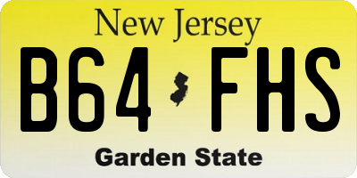 NJ license plate B64FHS