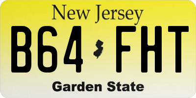 NJ license plate B64FHT