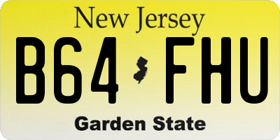 NJ license plate B64FHU