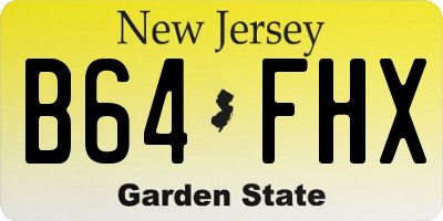 NJ license plate B64FHX