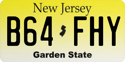 NJ license plate B64FHY