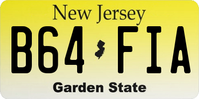 NJ license plate B64FIA