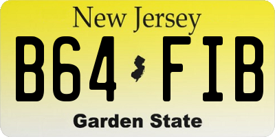 NJ license plate B64FIB