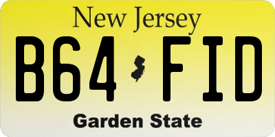 NJ license plate B64FID