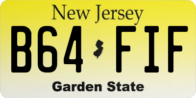 NJ license plate B64FIF
