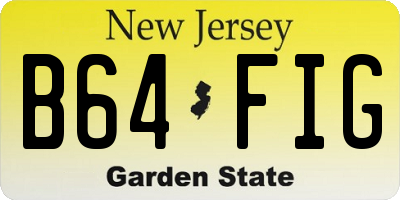 NJ license plate B64FIG