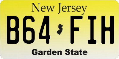 NJ license plate B64FIH