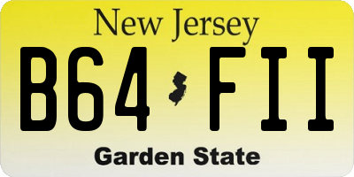 NJ license plate B64FII