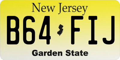 NJ license plate B64FIJ