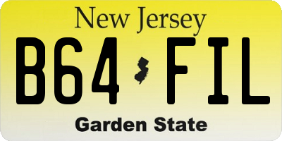 NJ license plate B64FIL