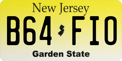 NJ license plate B64FIO