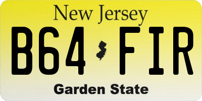 NJ license plate B64FIR