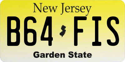 NJ license plate B64FIS
