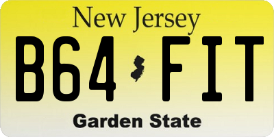 NJ license plate B64FIT