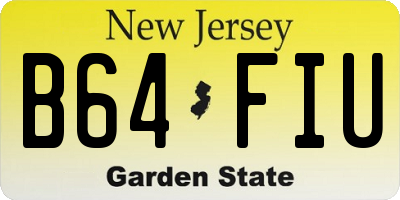 NJ license plate B64FIU
