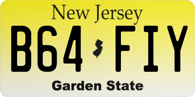 NJ license plate B64FIY