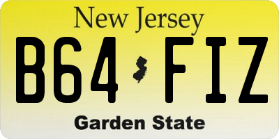 NJ license plate B64FIZ