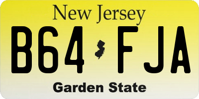 NJ license plate B64FJA
