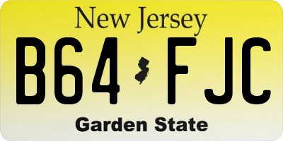 NJ license plate B64FJC