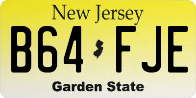 NJ license plate B64FJE